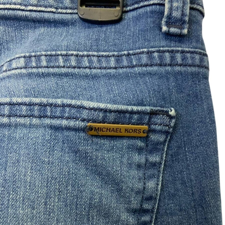 Michael Kors Size 6 Izzy Skinny Rough Hem Dark Wash Stretch Denim Blue Jeans