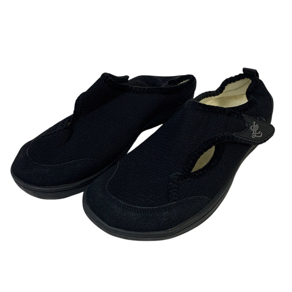 LeIsfIt Womens Size 8 Black Sneakers Hook and Loop Closure Barefoot Shoes