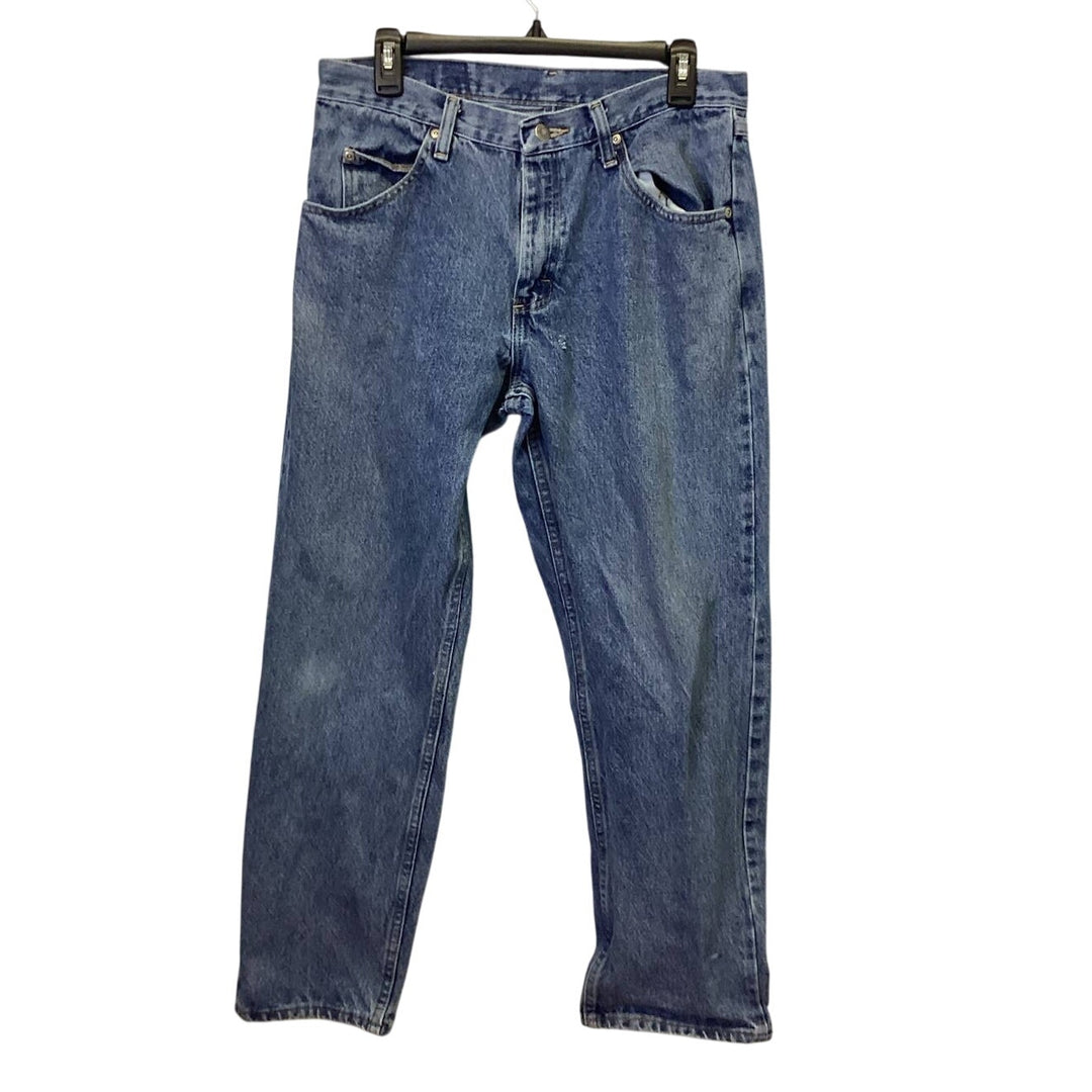 Wrangler Mens 32 X 30 Relaxed Fit 100% Cotton Straight Leg Denim Blue Jeans