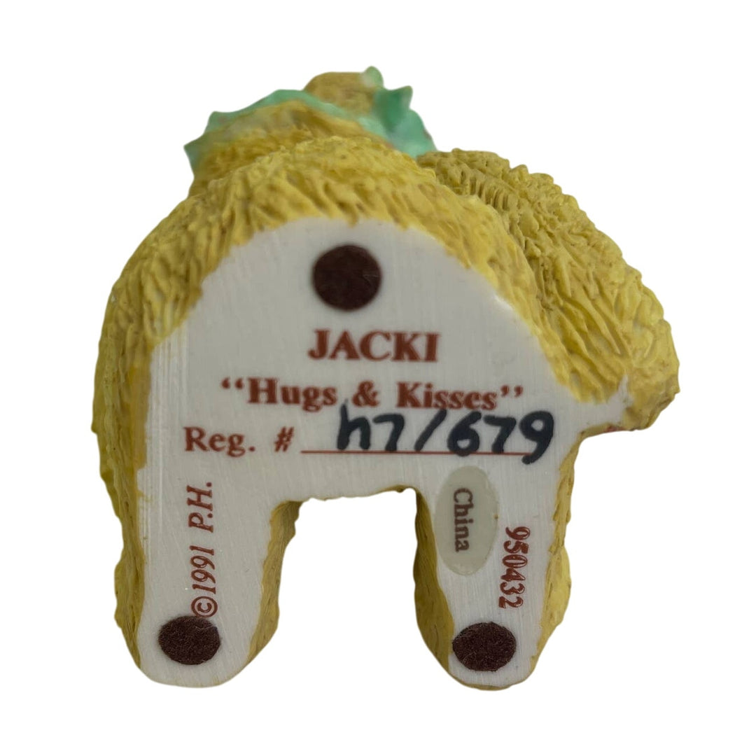 Vintage 1991 Cherished Teddies Jacki 950432 Hugs &amp; Kisses Teddy Bear Figurine