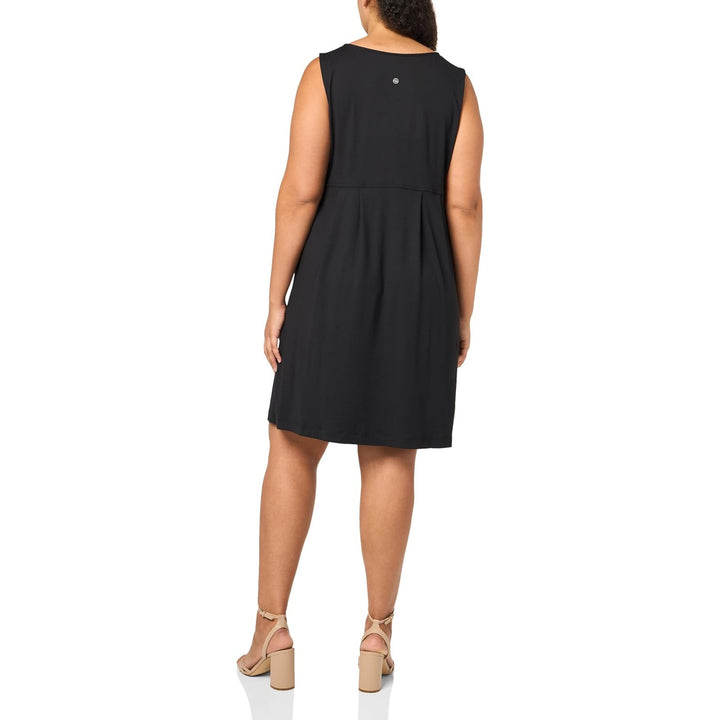 New Eddie Bauer Womens Plus Size Black Aster Crossover Faux Wrap Dress w Pockets