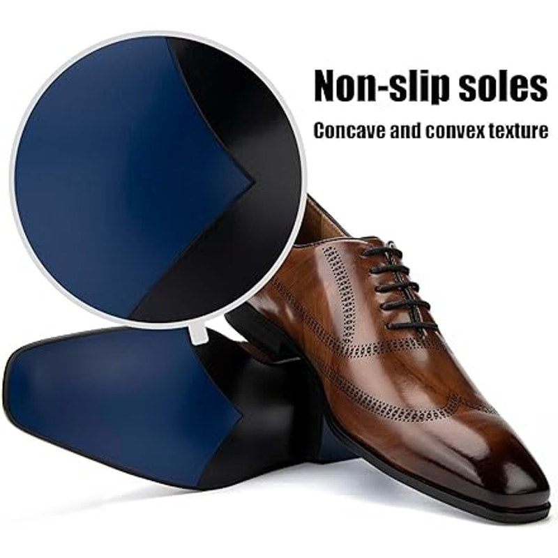 Jitai Mens 11 Brown Faux Leather Lace Up Low Heel Oxford Formal Loafer Shoes