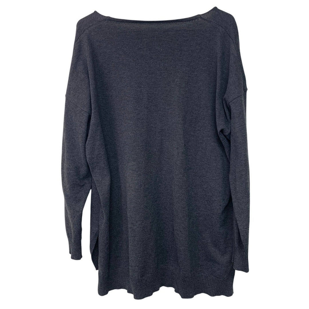 Shein Womens Pljus 3XL 100% Polyester Heathered Deep V Long Sleeve Sweatshirt