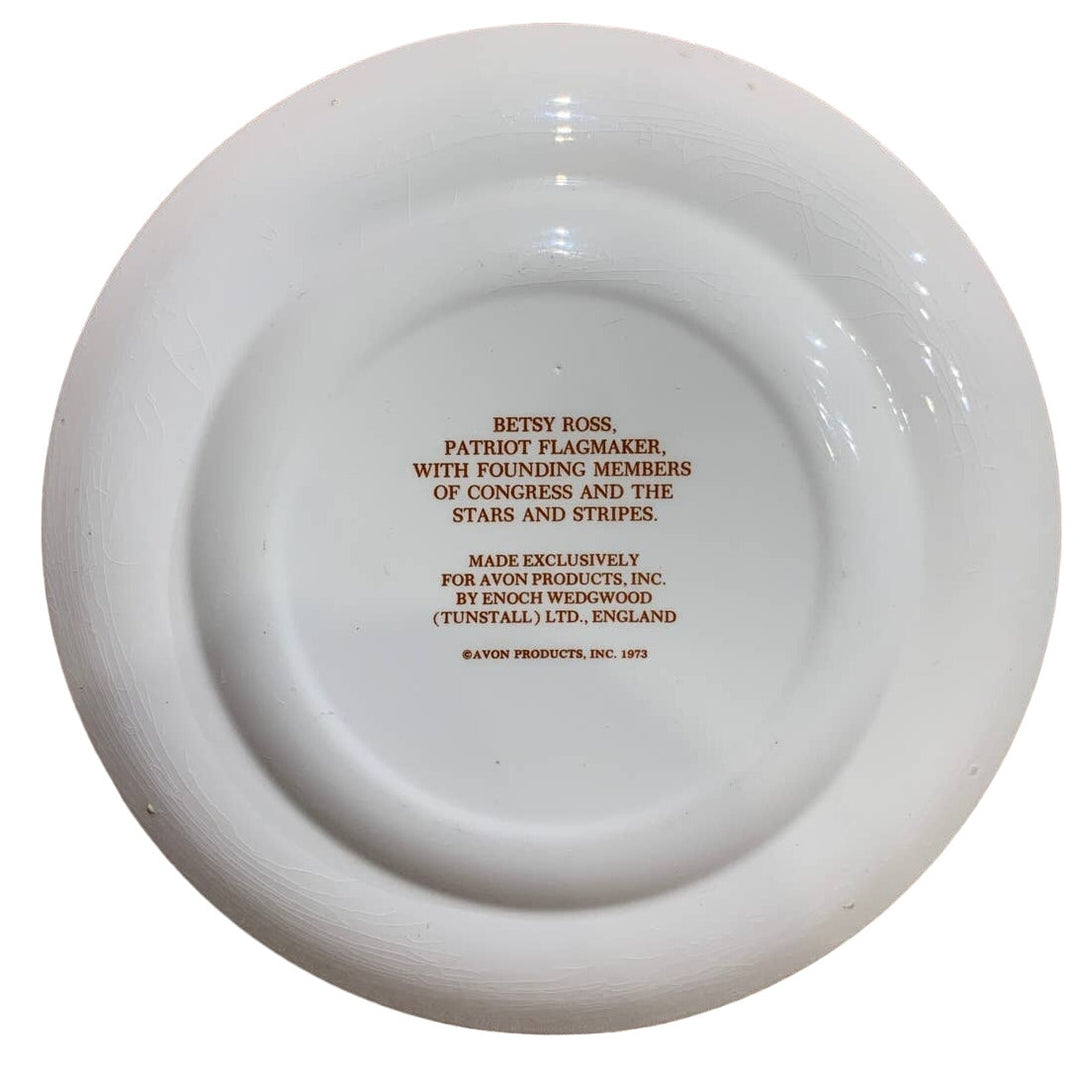 Vintage 1973 Avon Enoch Wedgwood Betsy Ross Patriot Flagmaker Ceramic Plate