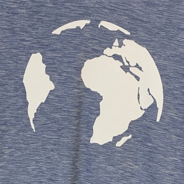 New Hand Printed Womens Small Save The Earth World Short Sleeve Tee Shirt