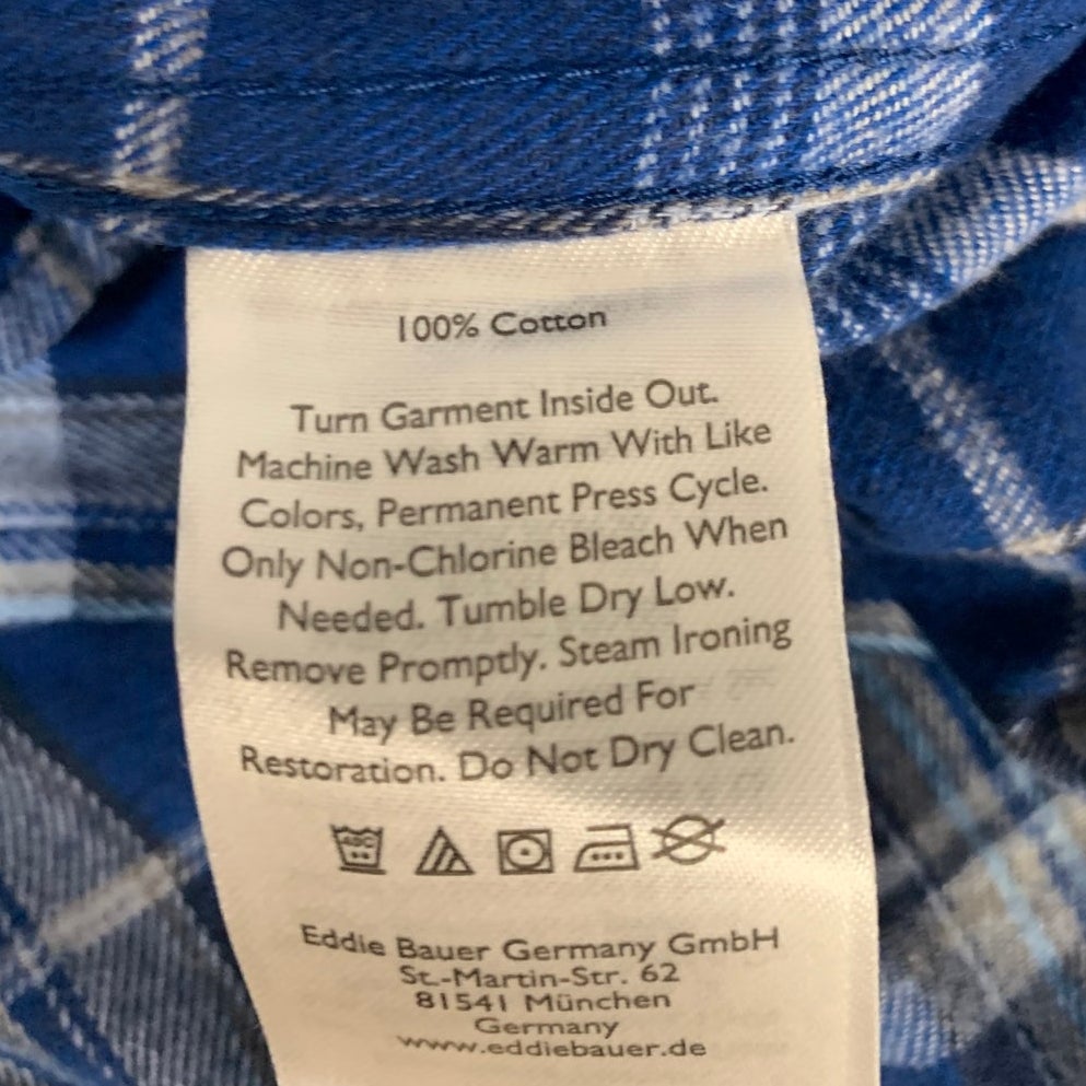 New Eddie Bauer Mens Small Long Sleeve Eddies Field Flannel Button Up Shirt