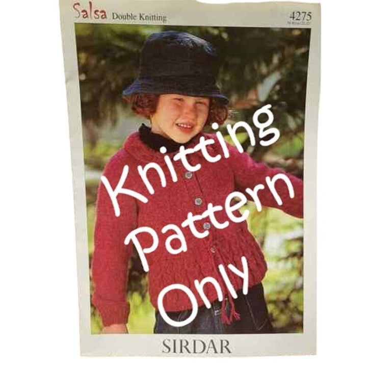 New Sirdar 4275 Salsa Double Knitting Child Jacket Cardigan Sweater Pattern