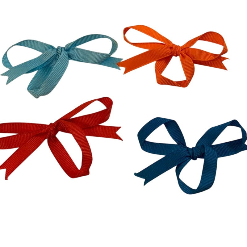 50 Starched Grosgrain Blue Red Orange Ribbon Craft Bows Baby Shower Card Favor