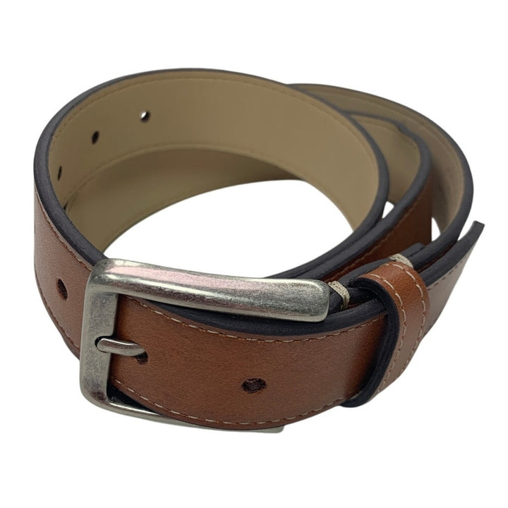 New Goodfellow Mens Size XL Brown Faux Leather Silver Buckle Fashion Belt