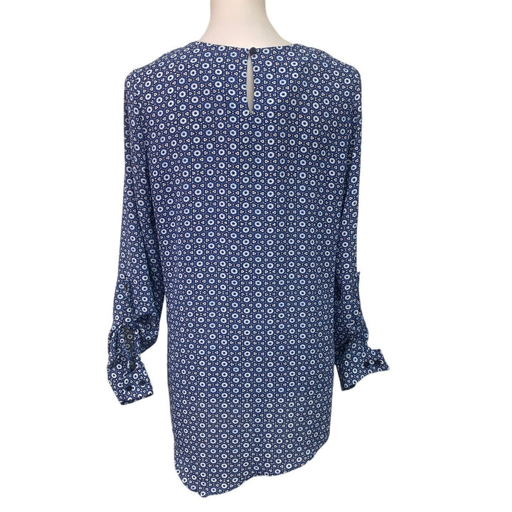 The Limited Womens Small 100% Polyester Geometric Long Sleeve Crew Neck Top