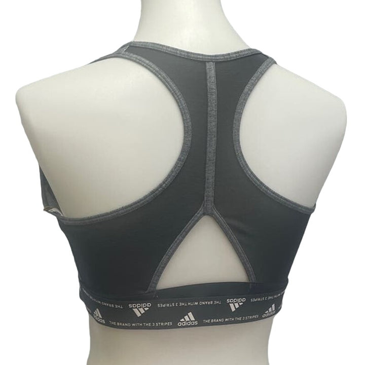 New Adidas Large 44DD Gray Medium Support Removeable Pads Training Sports Bra