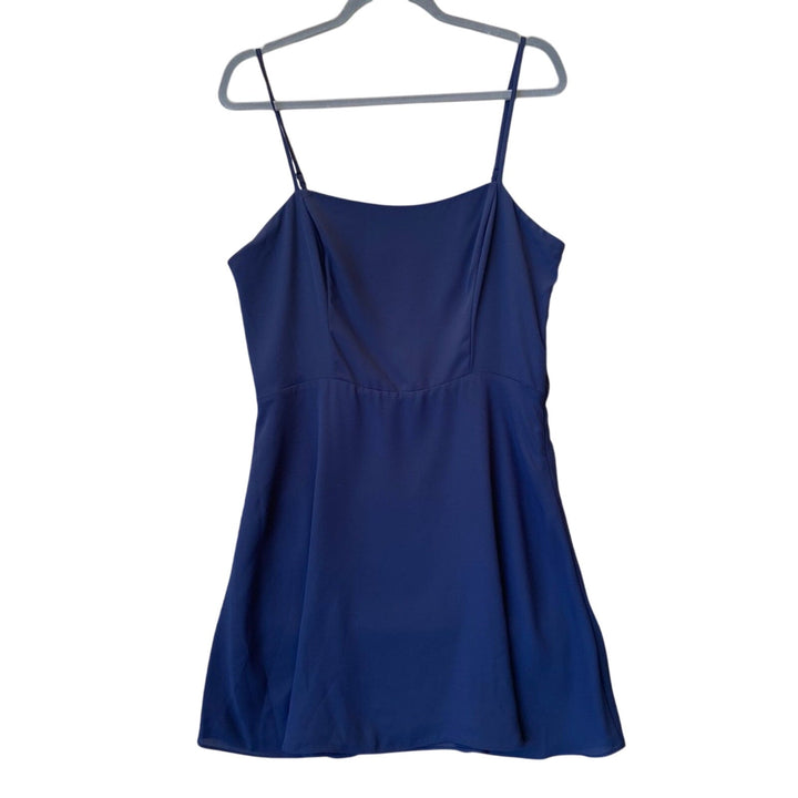NWT New Socialite Womens Large Navy Blue 100% Polyester Fit n Flare Dress