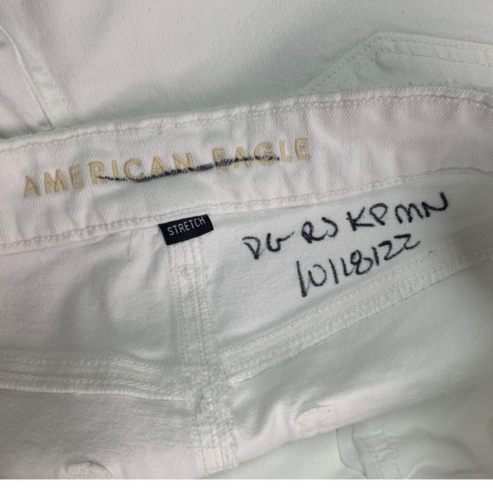 New American Eagle Womens Size 8 White Mom Short Jorts Denim Jean Shorts