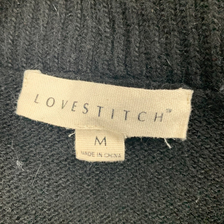 Love Stitch Womens Medium Black Long Sleeve Open Front Knit Cardigan Sweater