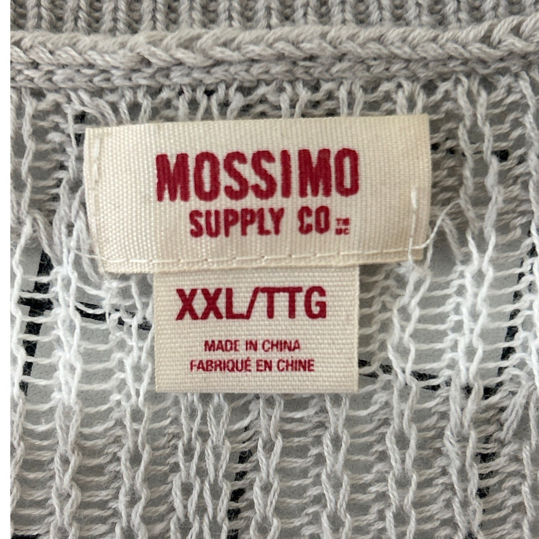Mossimo Womens XXL Short Sleeve Loose Knit Striped 100% Cotton Open Cardigan