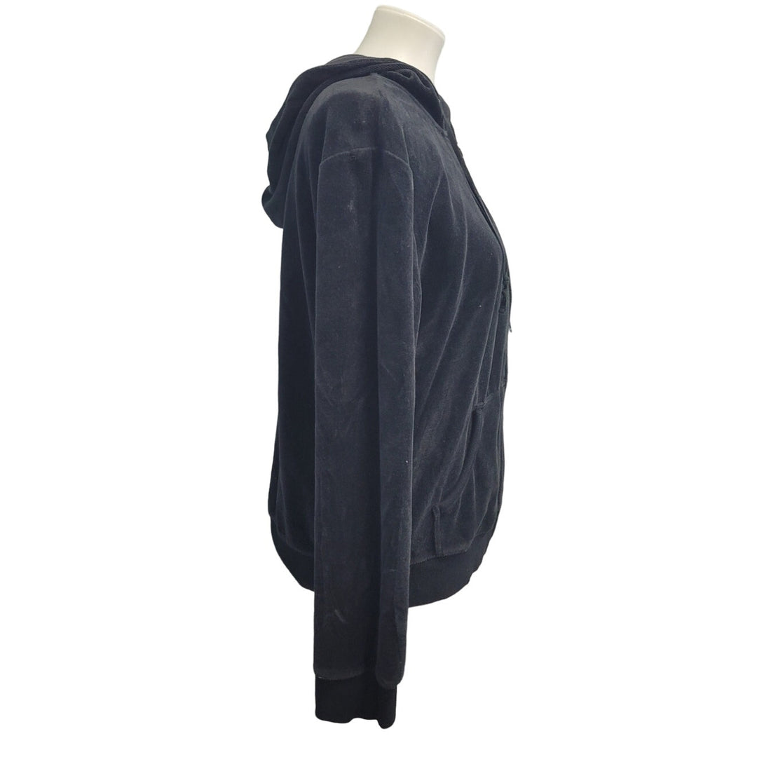 Comfort Zone Womens XL Black PolyCotton Long Sleeve Full Zip Hooded Jacket