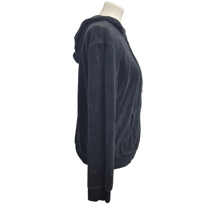 Comfort Zone Womens XL Black PolyCotton Long Sleeve Full Zip Hooded Jacket