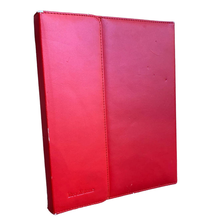 Red Brookstone 7" by 9.5" Tablet Case w Stand Keyboard Closure Flap Faux Leather