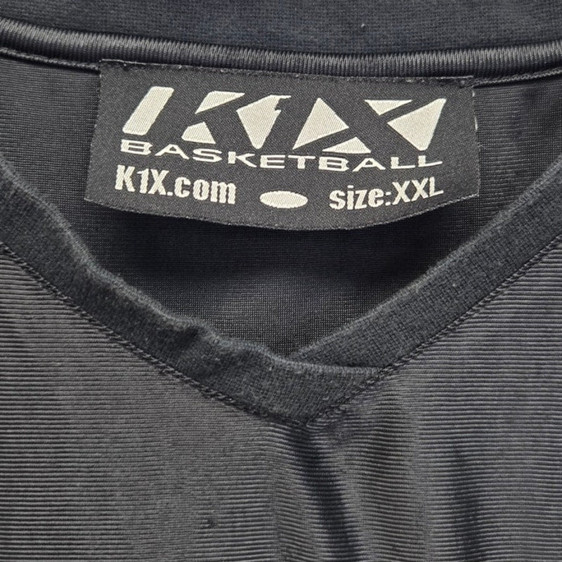 K1X Basketball Mens 2XL Side Striped 100% Polyester V Neck Sleeveless Jersey