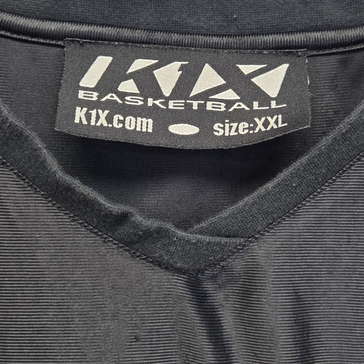 K1X Basketball Mens 2XL Side Striped 100% Polyester V Neck Sleeveless Jersey