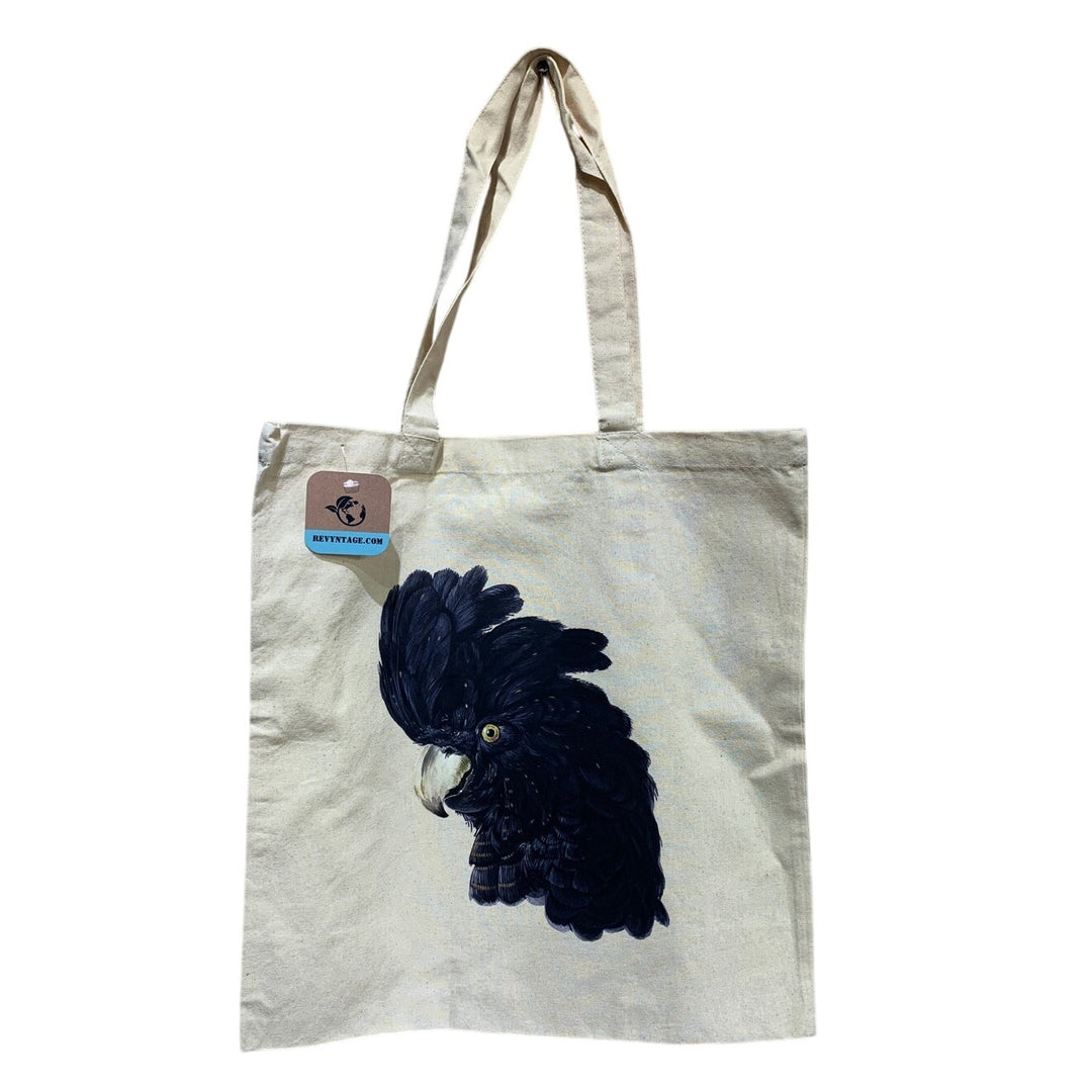 New Hand Printed Cockatoo Parrot Bird Canvas Tote Book Ukraine Artist Fundraiser