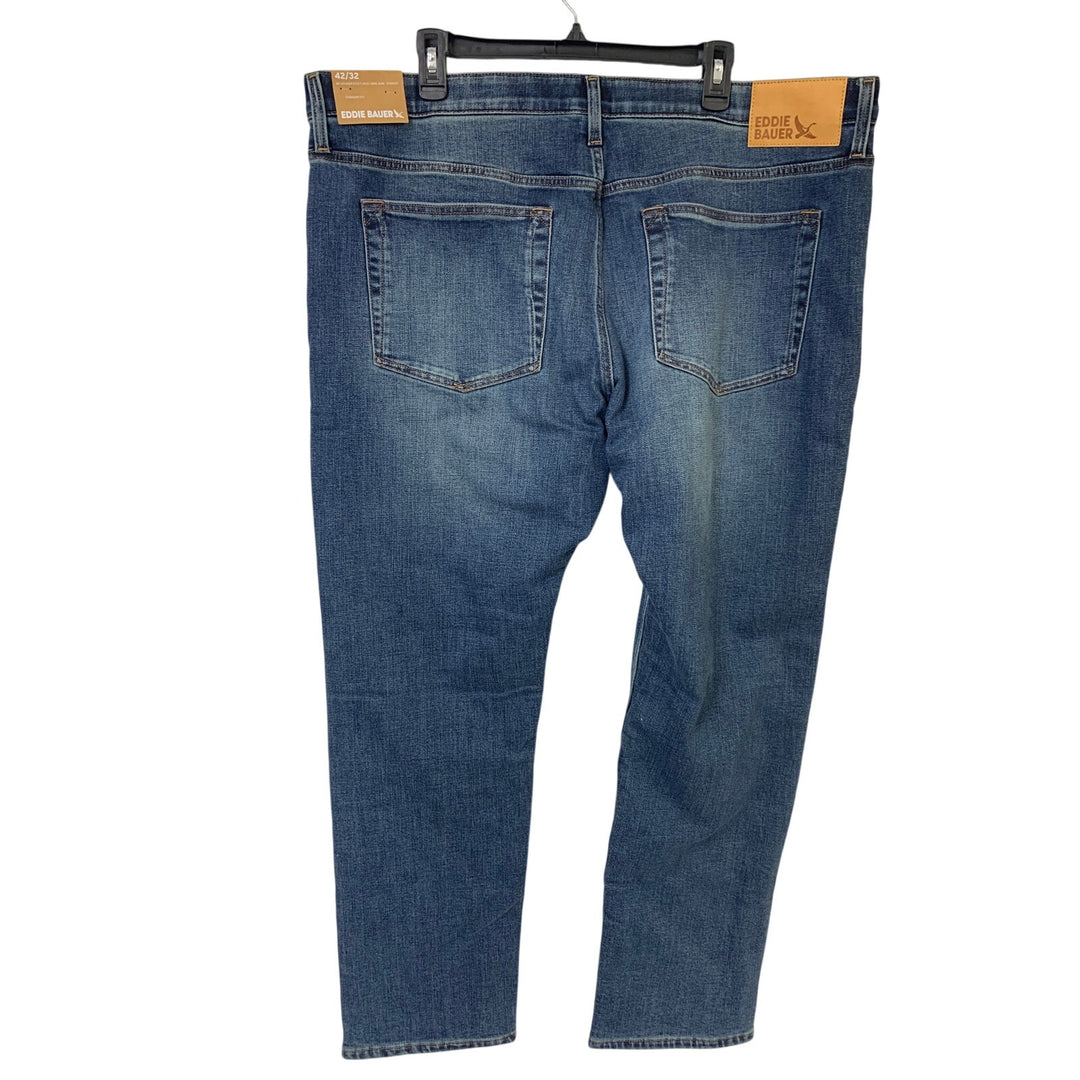 New Eddie Bauer Mens Voyager Flex Fleece Lined Straight Fit Medium Indigo Jeans