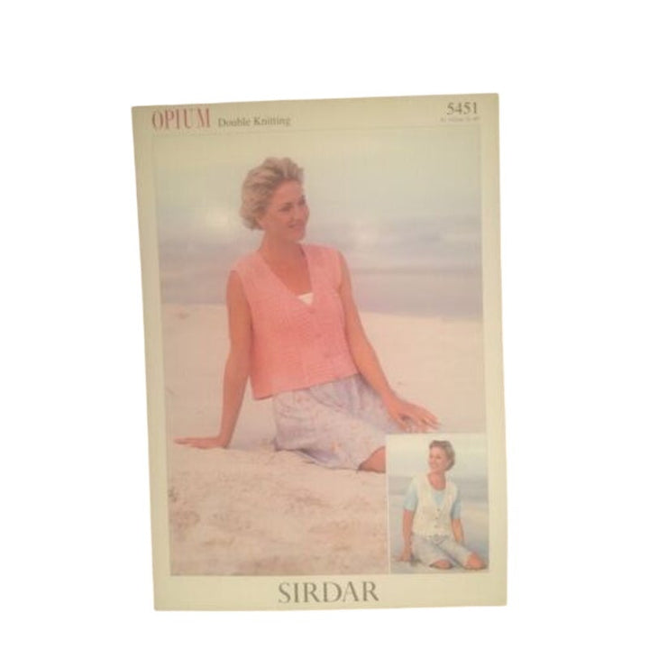 New Sirdar 5451 Opium Double Knitting Waistcoat Vest Sweater Knitting Pattern