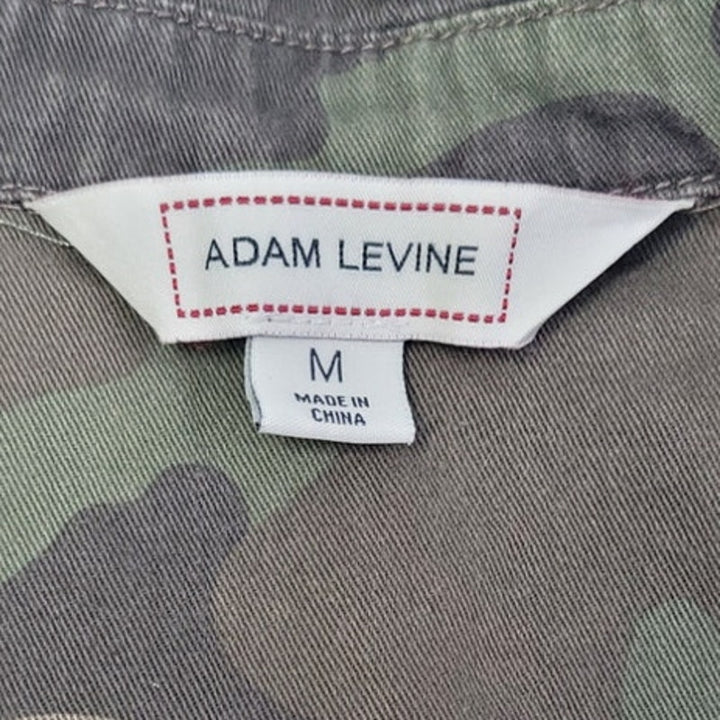 Adam Levine Mens Medium 100% Cotton Camo Long Sleeve Button Up Jacket