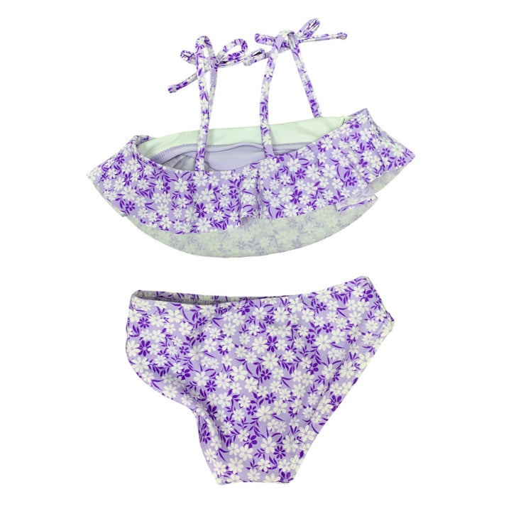 New Art Class Girls Medium (8) UPF 50+ Purple Floral Bikini 2PC Swim Swimsuit