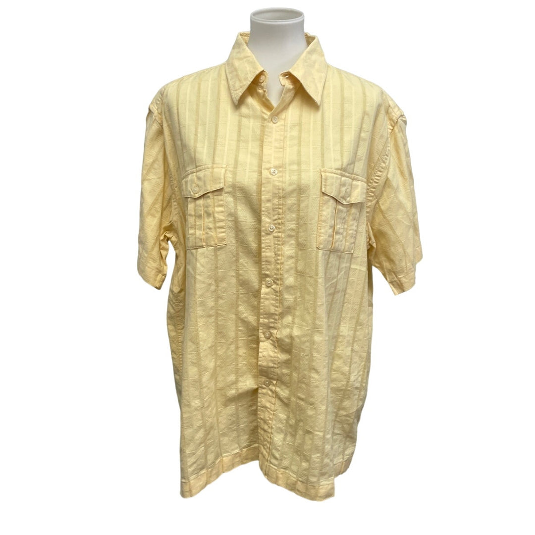 Axist Mens XL 100% Cottton Plaid Short Sleeve Button Down Shirt w Front Pockets