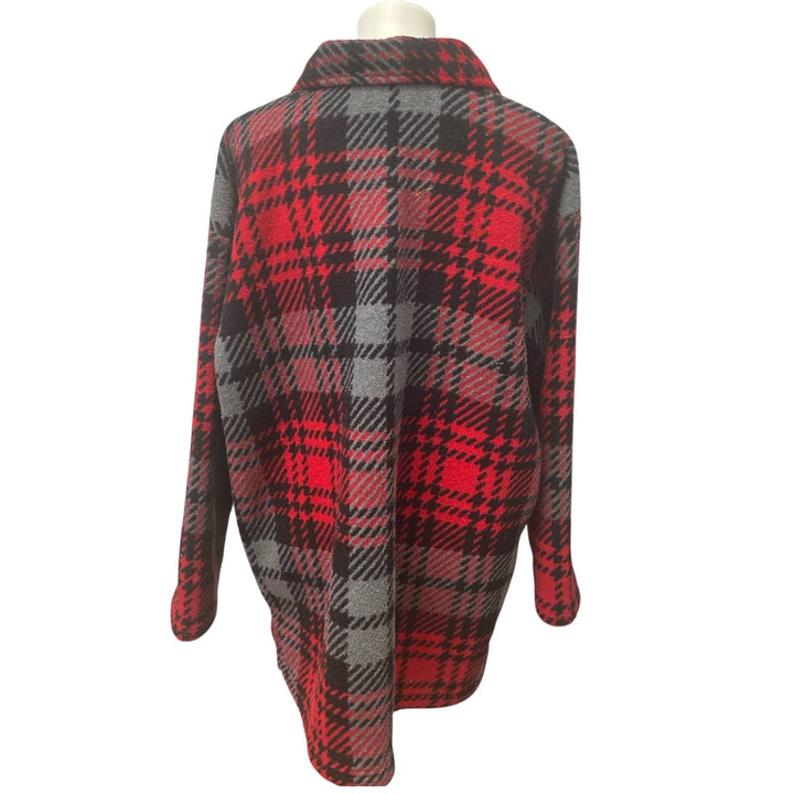 Avenue Womens Plus Size 18/20 100% Polyester Full Zip Plaid Long Sleeve Jacket