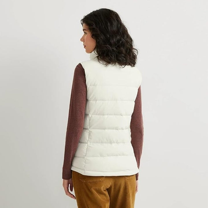New Eddie Bauer Womens 3X Off White Vapour EB Stretch 650FP Zip Up Down Vest
