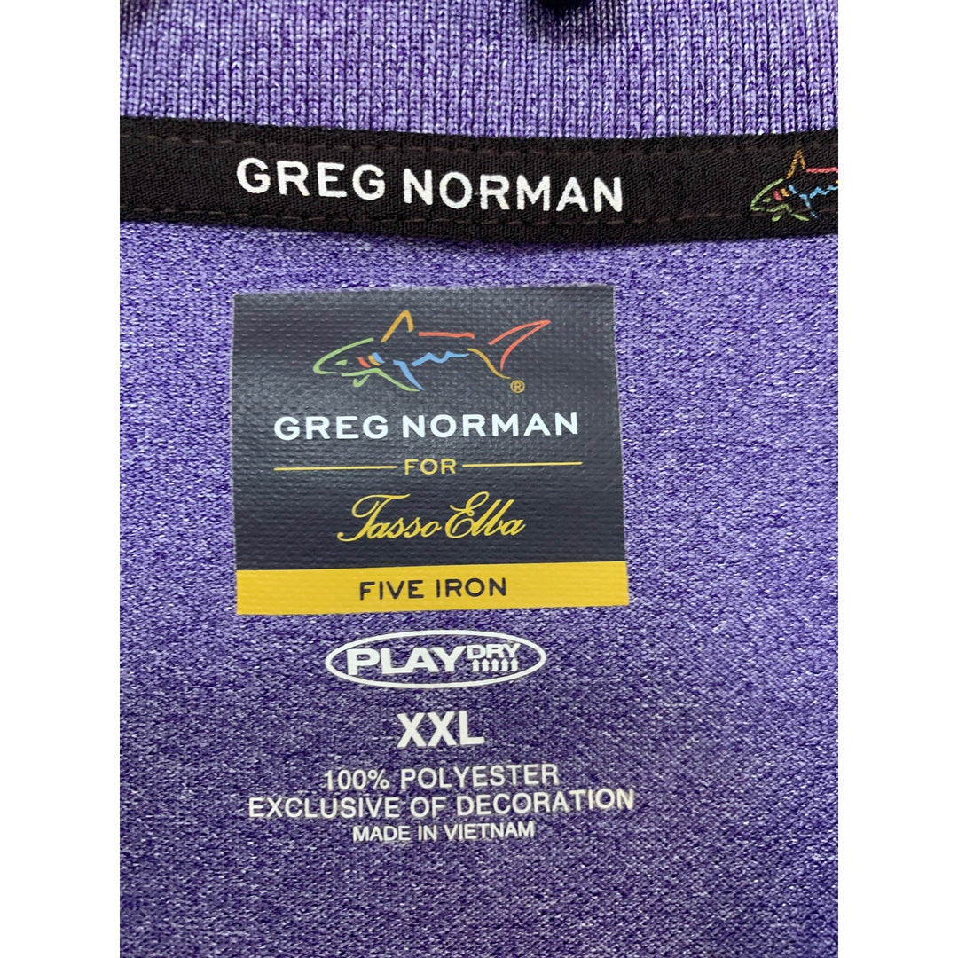 Lot of 2 Greg Norman Amiani Mens XXL Blue Orange Short Sleeve Button Polo Shirts