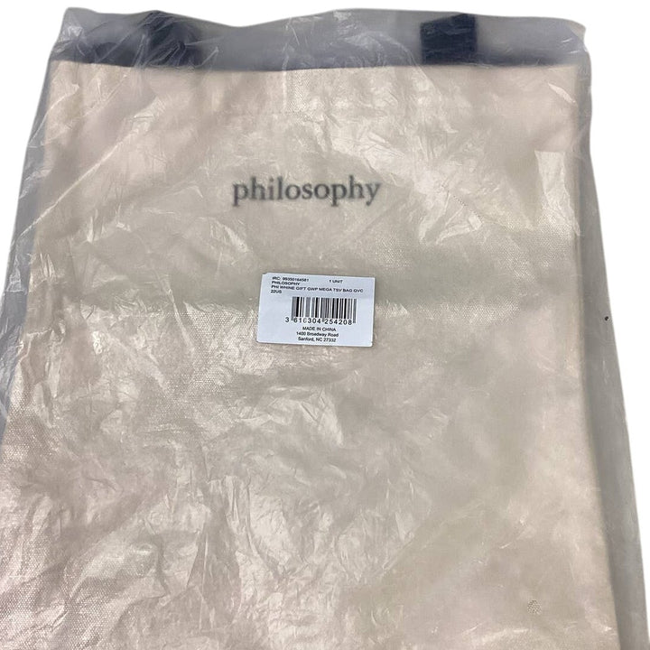 New In Package Philosophy 13" by 12" Basic Canvas Tote Book Bag w Handles