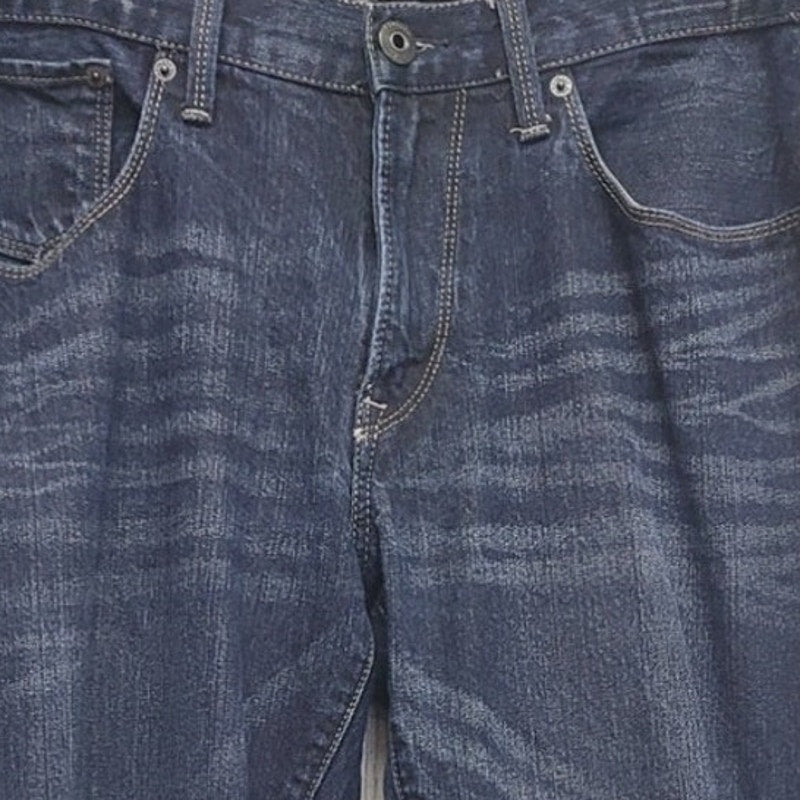 Express Jeans Mens 33x32 Rocco Slim Fit Straight Leg Factory Whiskered Jeans