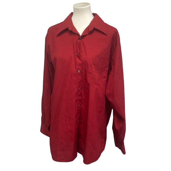 Van Heusen Mens XL PolyCotton Long Sleeve Button Up Shirt w Front Pocket