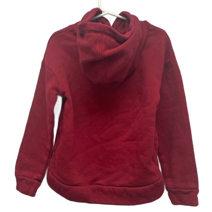 Nike Girls Size 6X Glitter Logo Red Long Sleeve PolyCotton Sweatshirt Hoodie