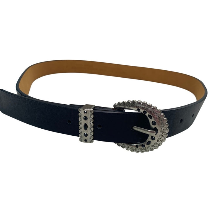 New Universal Thread Womens Small Faux Leather Silver Buckle Fashion Belt