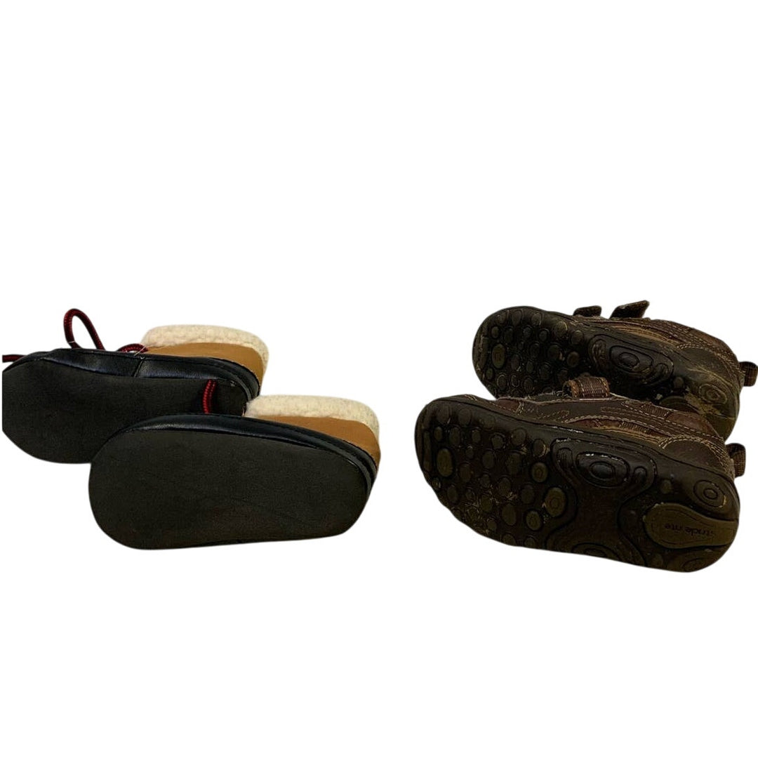 Two Pairs 6  9-12 mos Carters Stride Rite Brown Boys Toddler Boots Casual Shoes