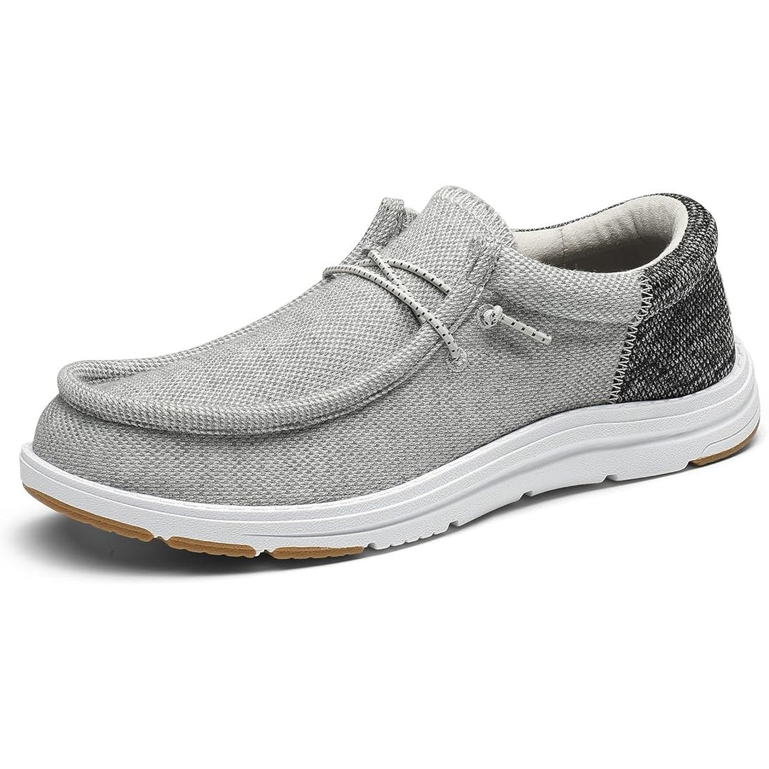 Bruno Marc Mens Size 13 Gray Fabric Arch Support Casual Slip On Loafer Shoes