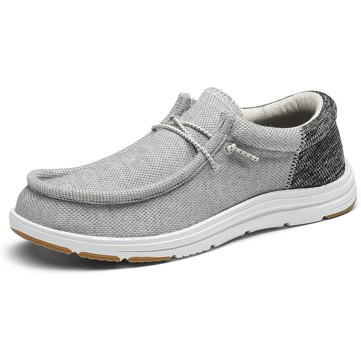 Bruno Marc Mens Size 13 Gray Fabric Arch Support Casual Slip On Loafer Shoes
