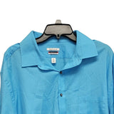 Van Heusen 3XL Poly Cotton Sky Blue Long Sleeve Button Up Shirt w Front Pocket