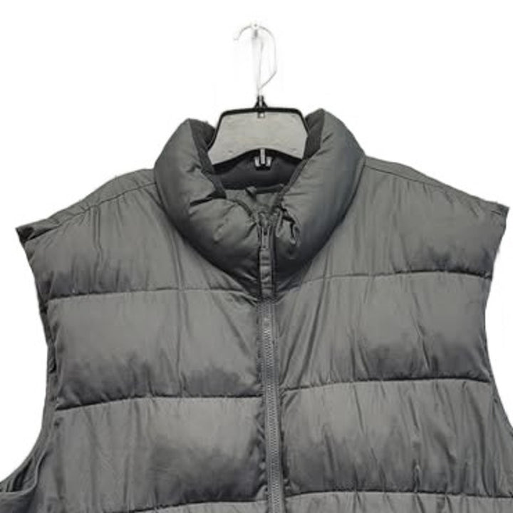Old Navy Mens Gray XXL Polyester Full Zip Lined Puffer Vest w Front Pockets