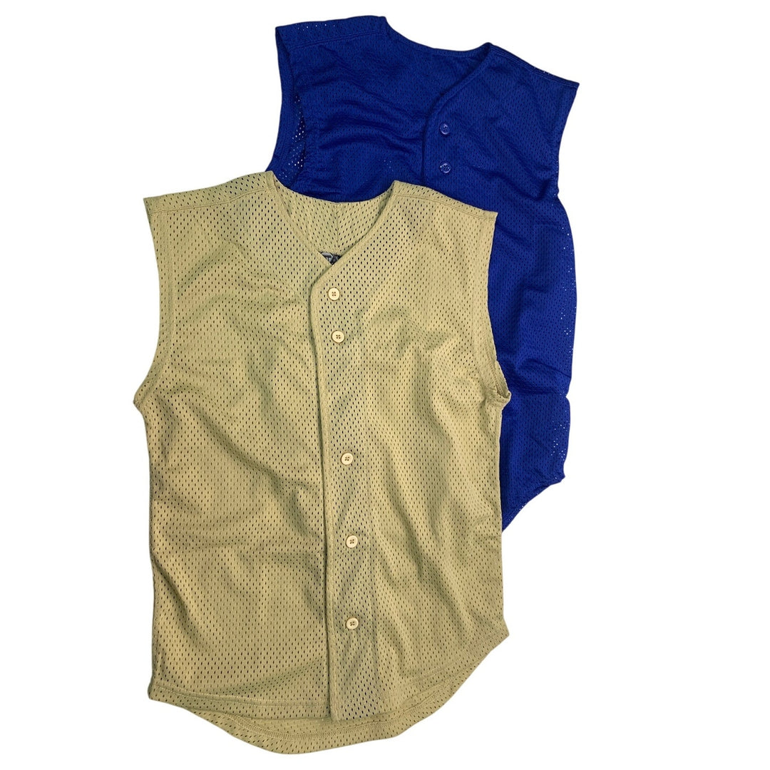 4 New Tag Team Uniform Youth Medium Button Down Sport Mesh Jersey Tank Top Vests