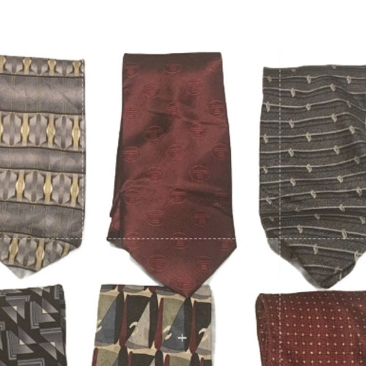 6 Wine Red Silver Gray Polka Dot Floral Geometric Vintage &amp; Modern Men Neck Ties