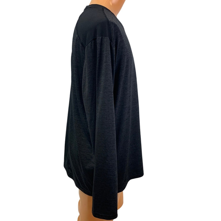 MTA Sport Mens XXL Black Polyester Long Sleeve Athletic Crew Neck Tee Shirt