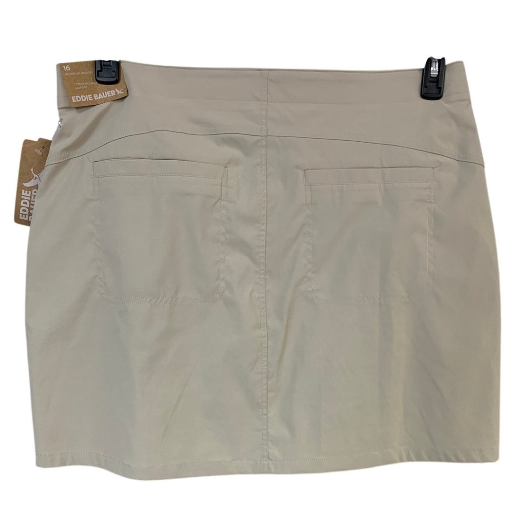 New Eddie Bauer Womens Size 16 Tan Pumice UPF 50+ Horizon Skort w Pockets