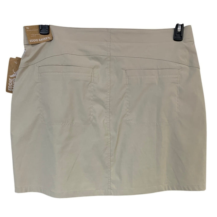 New Eddie Bauer Womens Size 16 Tan Pumice UPF 50+ Horizon Skort w Pockets