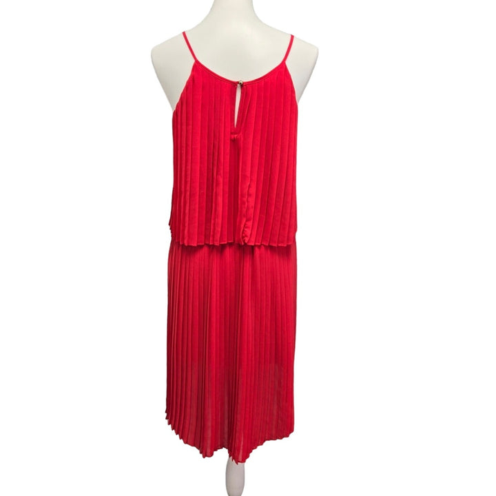 Express Womens Small Spaghetti Strap Pleated Hi Low Flowy Knee Length Dress