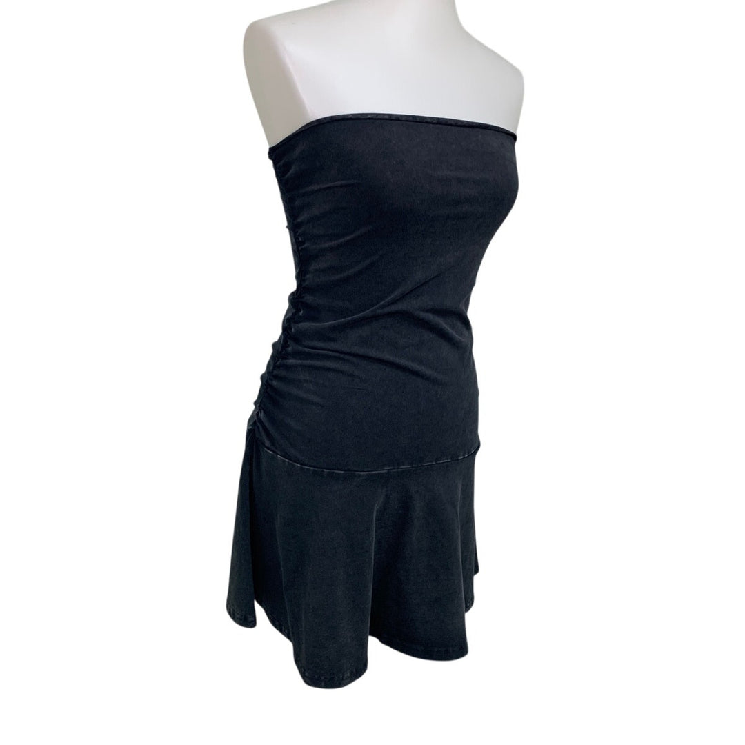 New OFFLINE By Aerie Womens XXS Black Weathered Strapless Sunlight Mini Dress